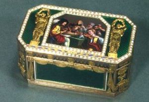 Enameled music box owned by Lord Byron